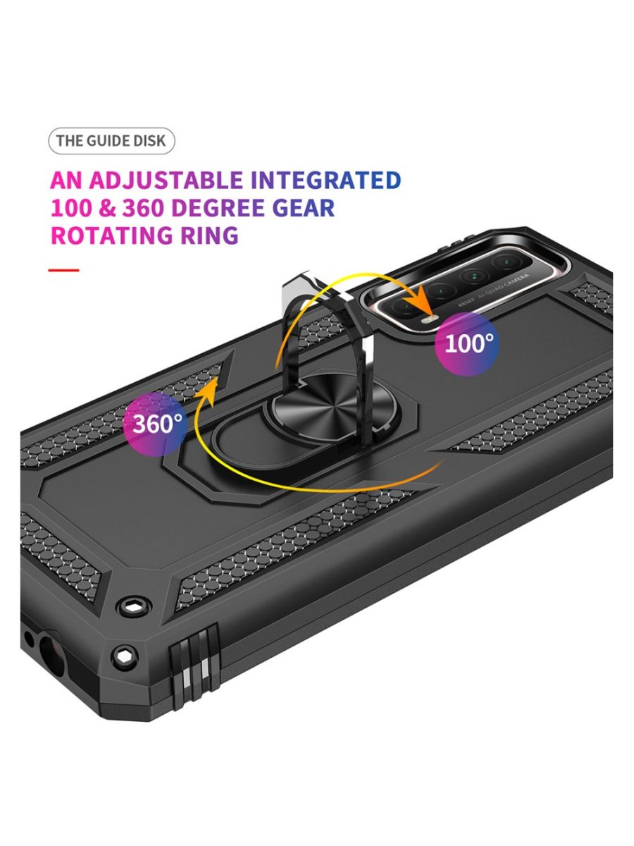 ArmaRing чехол с кольцом подставкой и автодержателем для Huawei P smart 2021 Черный