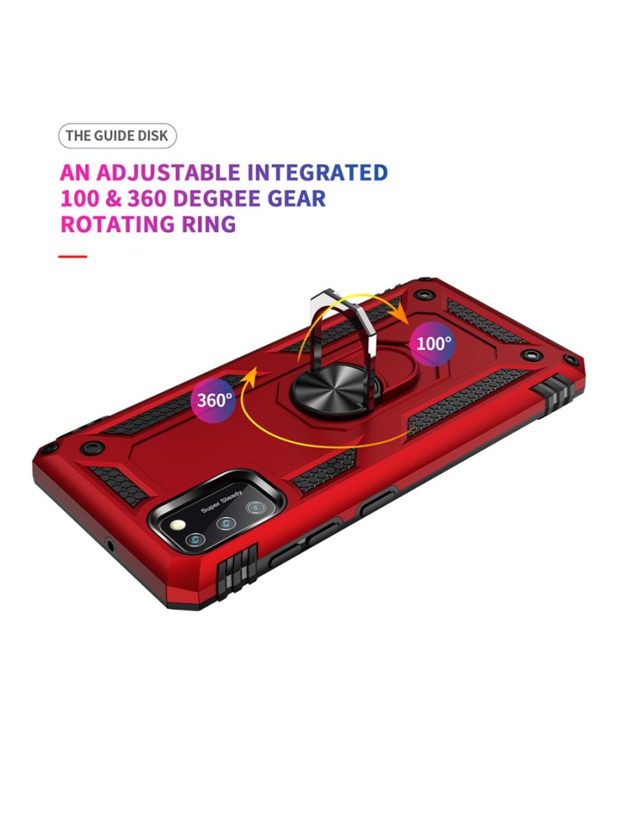 ArmaRing чехол с кольцом подставкой и автодержателем для Samsung Galaxy A41 Красный