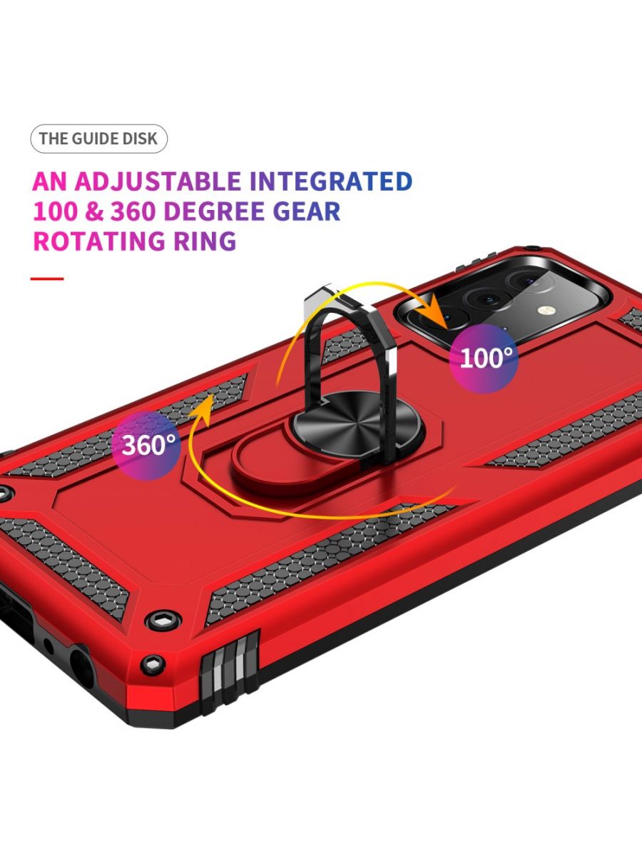 ArmaRing чехол с кольцом подставкой и автодержателем для Samsung Galaxy A72 Красный