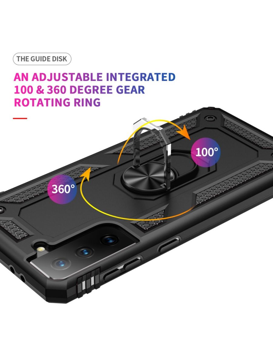 ArmaRing чехол с кольцом подставкой и автодержателем для Samsung Galaxy S21 Plus / S21+ Черный