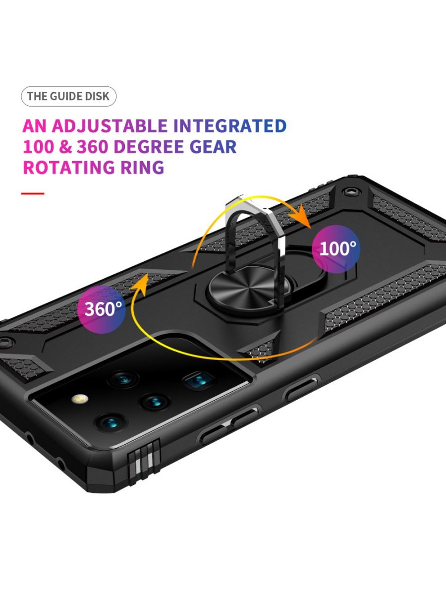 ArmaRing чехол с кольцом подставкой и автодержателем для Samsung Galaxy S21 Ultra Черный