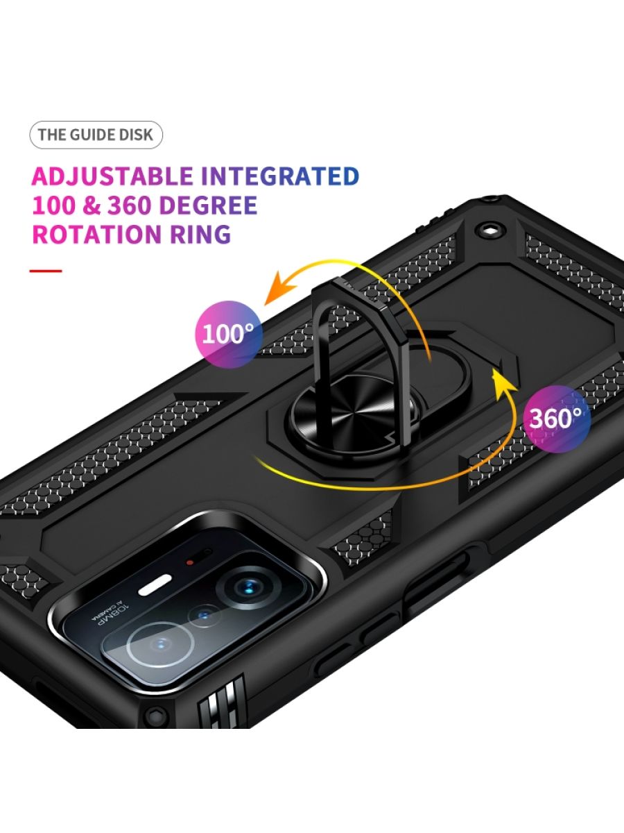 ArmaRing чехол с кольцом подставкой и автодержателем для Xiaomi 11T / 11T Pro Черный