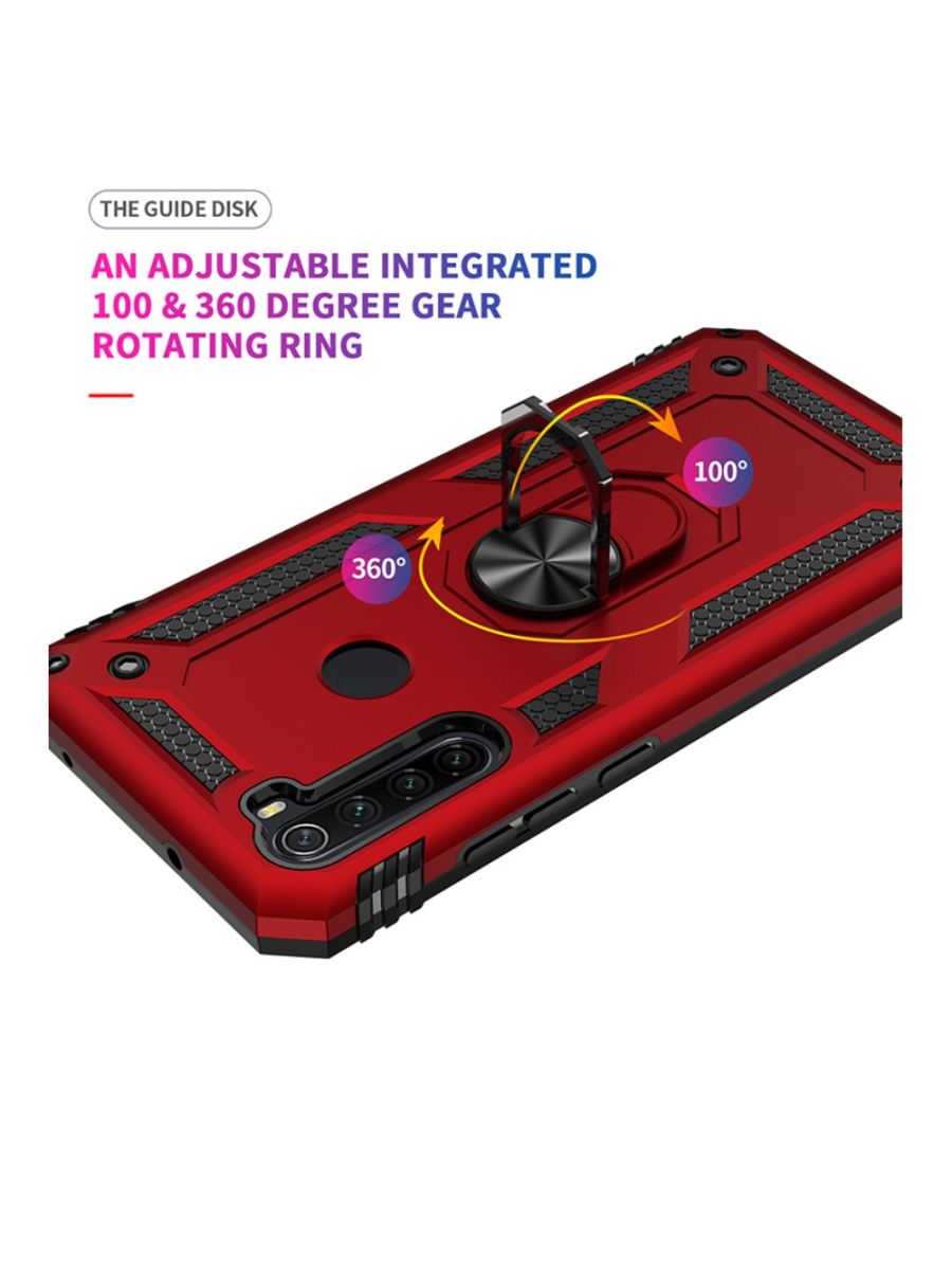 ArmaRing чехол с кольцом подставкой и автодержателем для Xiaomi Redmi Note 8T Красный