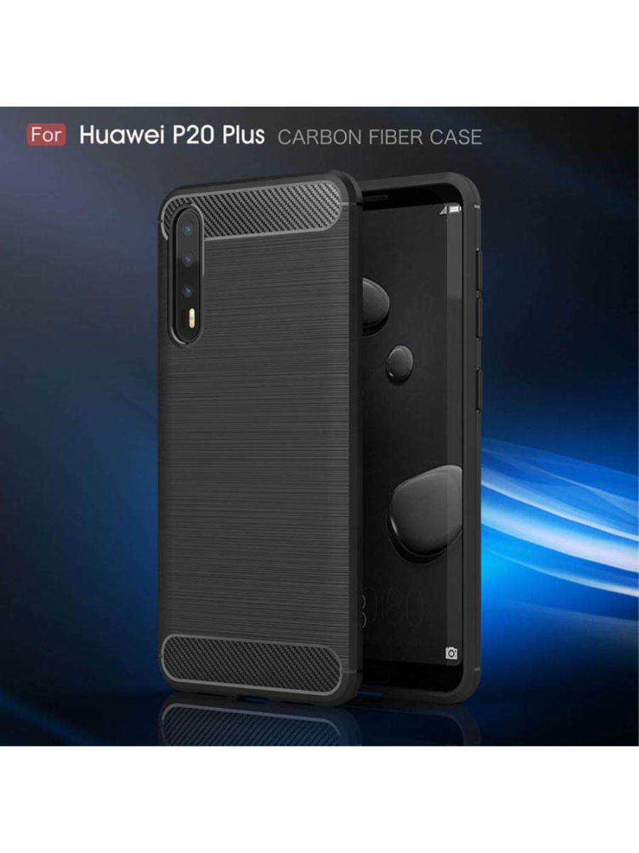 Brodef Carbon Силиконовый чехол для Huawei P20 Pro Синий