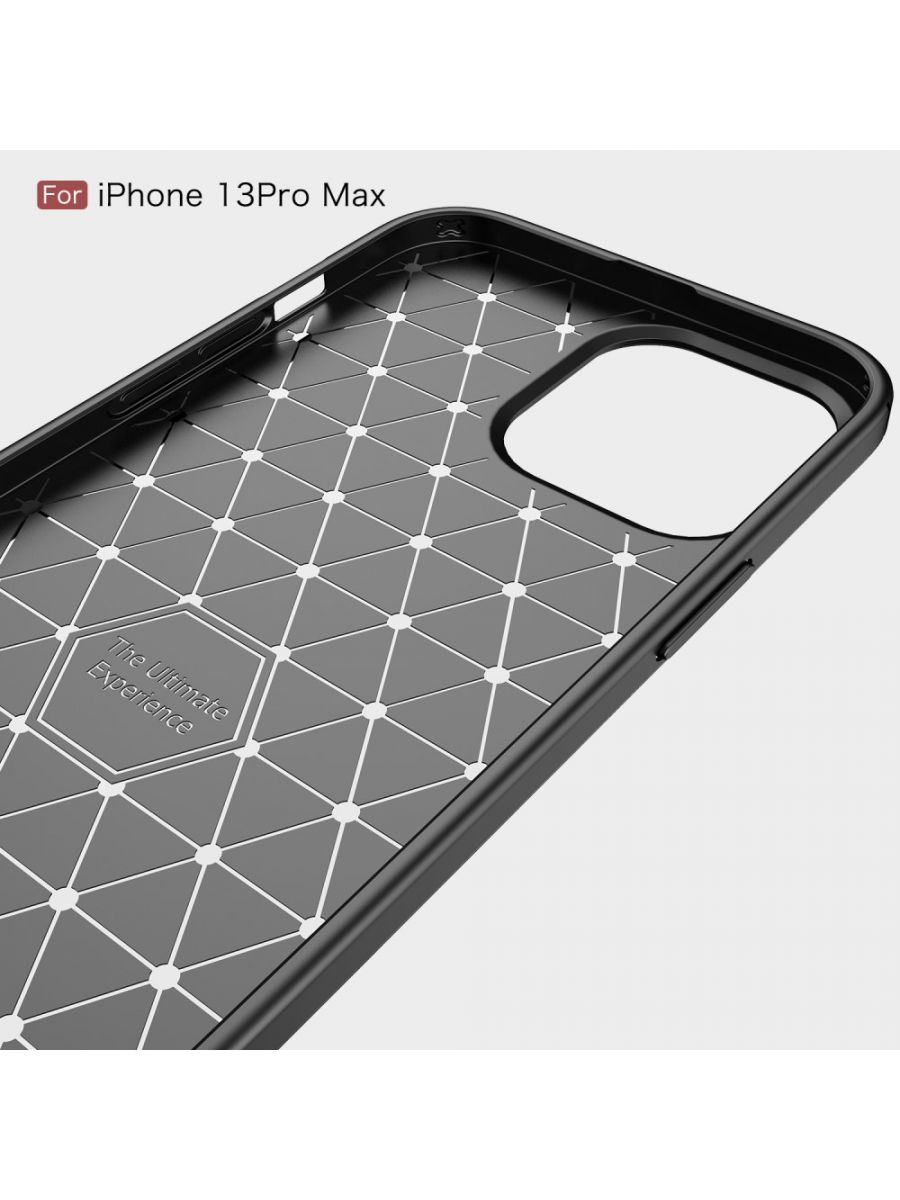 Brodef Carbon Силиконовый чехол для iPhone 13 Pro Max Красный