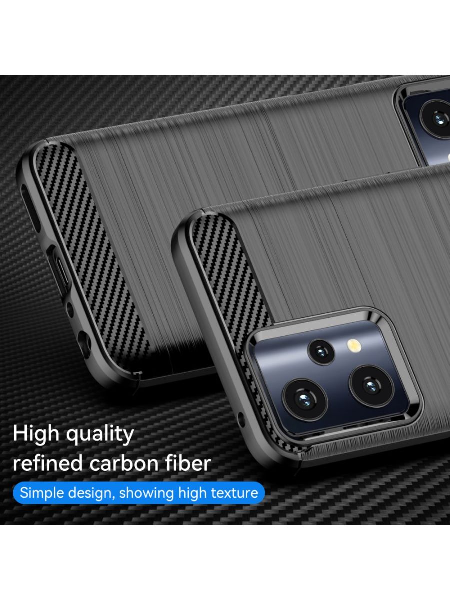 Brodef Carbon Силиконовый чехол для Realme 9 Pro Черный