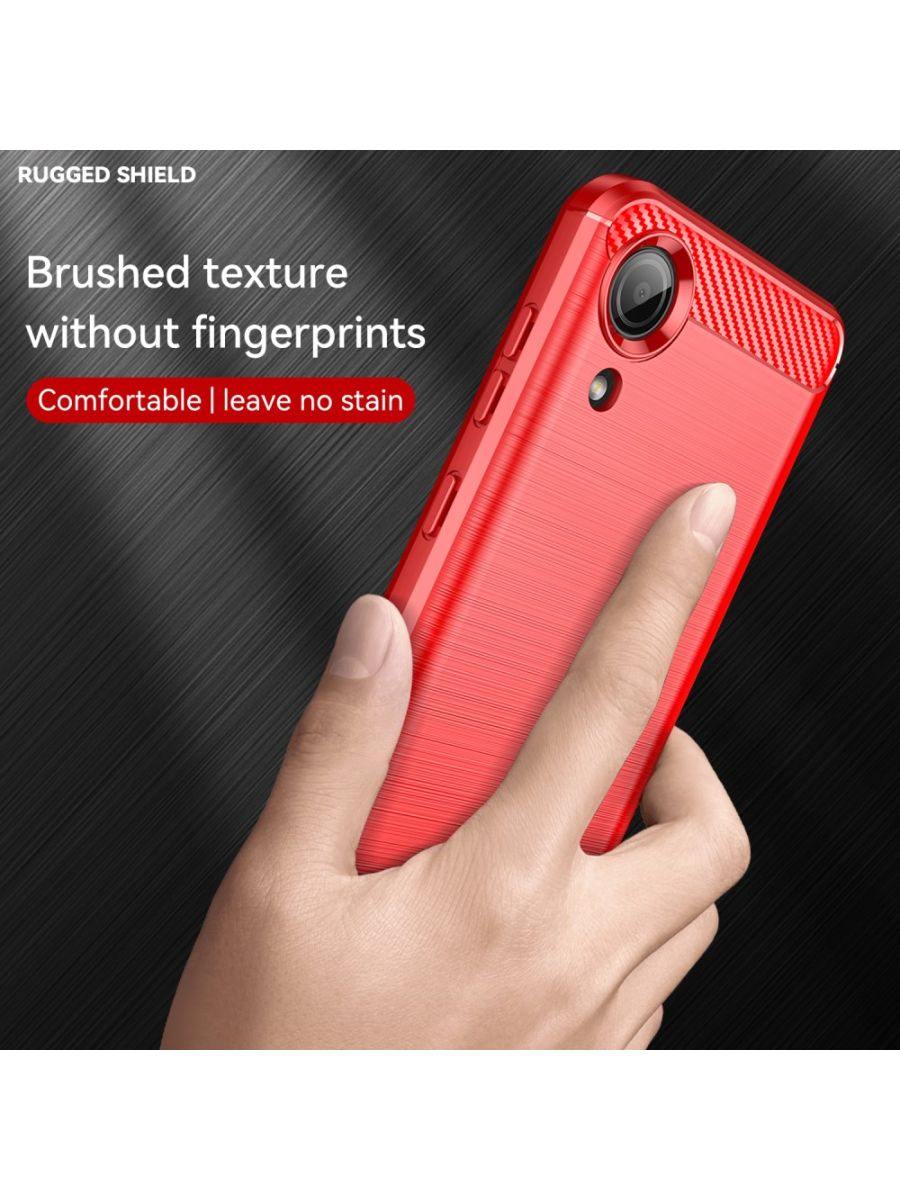 Brodef Carbon Силиконовый чехол для Samsung Galaxy A03 Core Красный