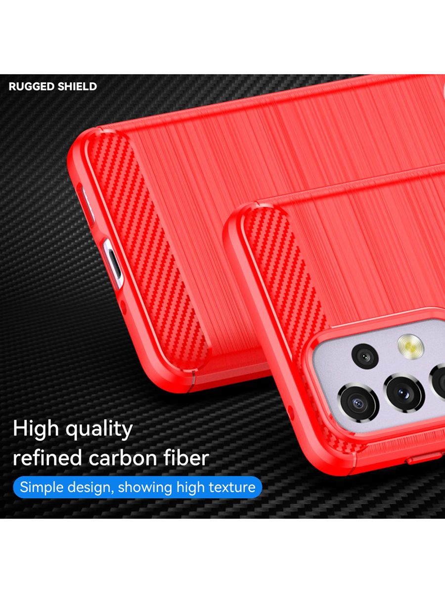 Brodef Carbon Силиконовый чехол для Samsung Galaxy A33 Красный