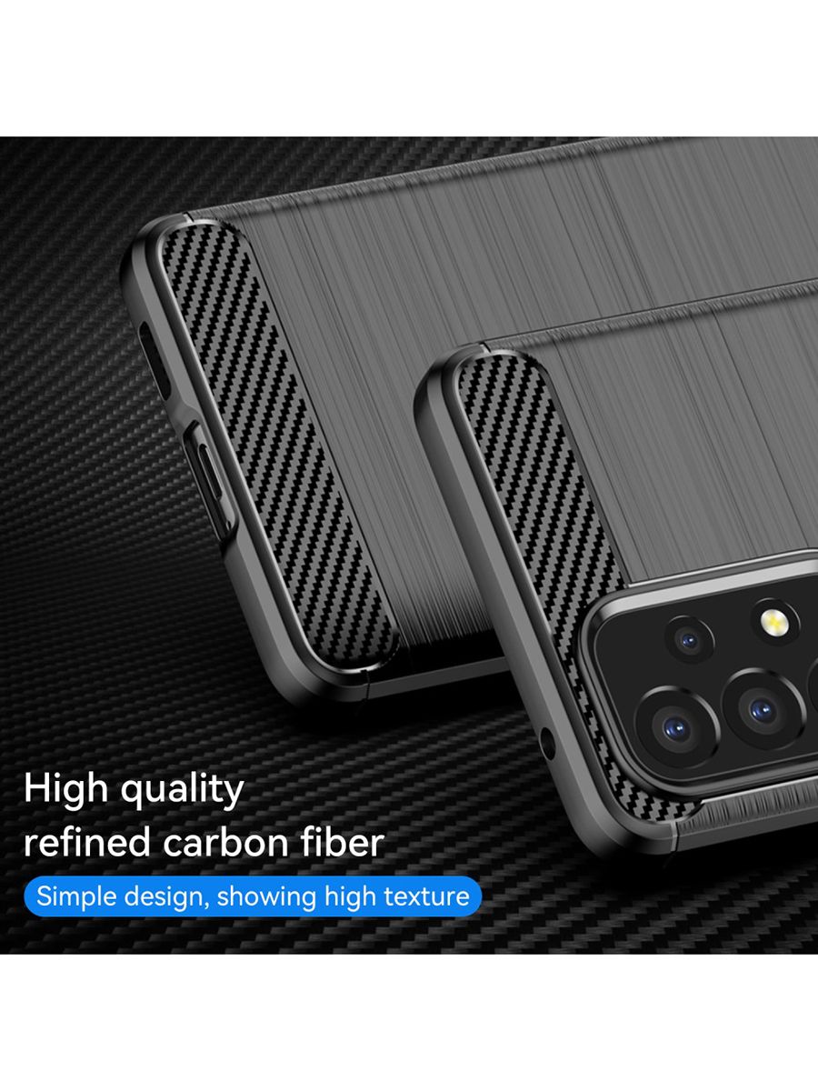 Brodef Carbon Силиконовый чехол для Samsung Galaxy A53 Черный