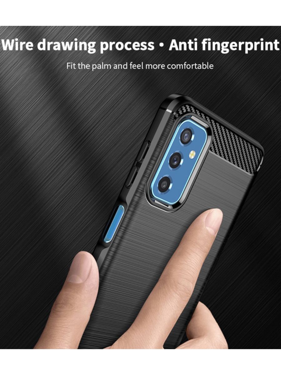 Brodef Carbon Силиконовый чехол для Samsung Galaxy M52 Черный