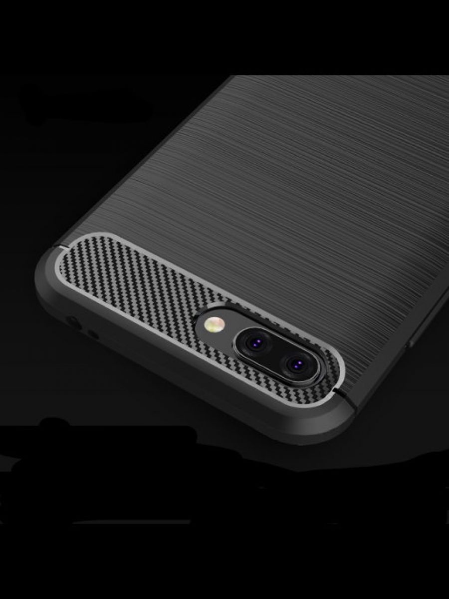 Brodef Carbon Силиконовый чехол для Huawei Honor 10 черный