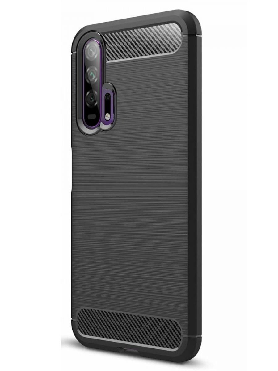 Brodef Carbon Силиконовый чехол для Huawei Honor 20 / 20 Pro / Nova 5T Черный