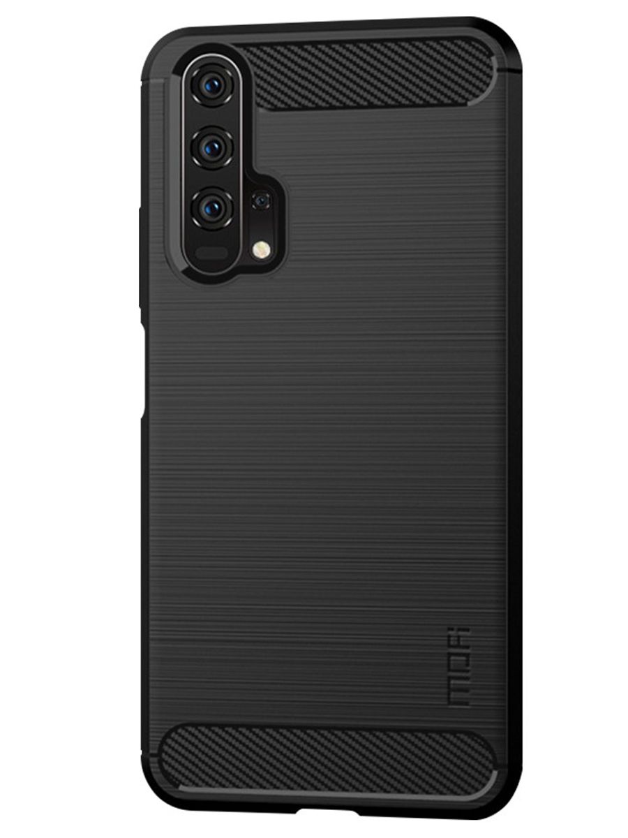 Brodef Carbon Силиконовый чехол для Huawei Honor 20 / 20 Pro / Nova 5T Черный