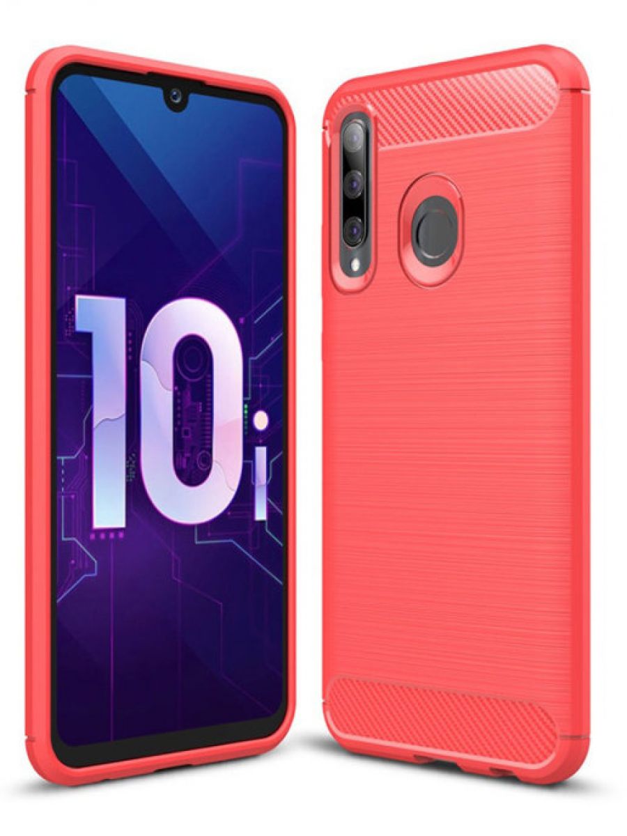 Brodef Carbon Силиконовый чехол для Huawei Honor 20 Lite 2019/Honor 10i/Honor 20e красный