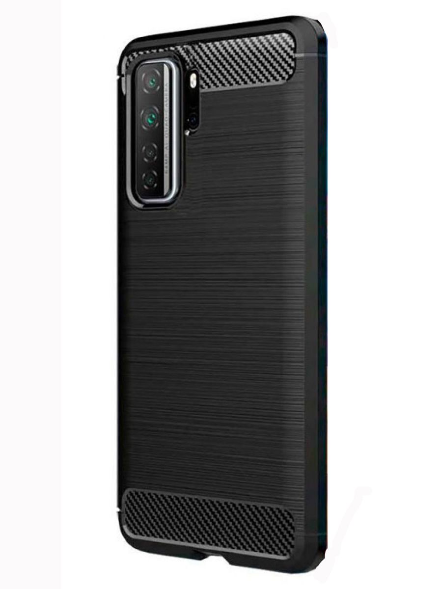Brodef Carbon Силиконовый чехол для Huawei Honor 30s черный