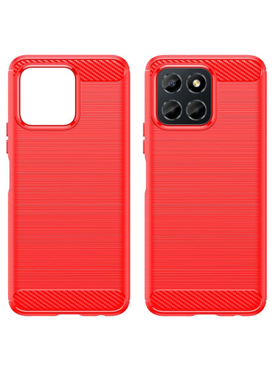 Brodef Carbon Силиконовый чехол для Huawei Honor X6 Красный