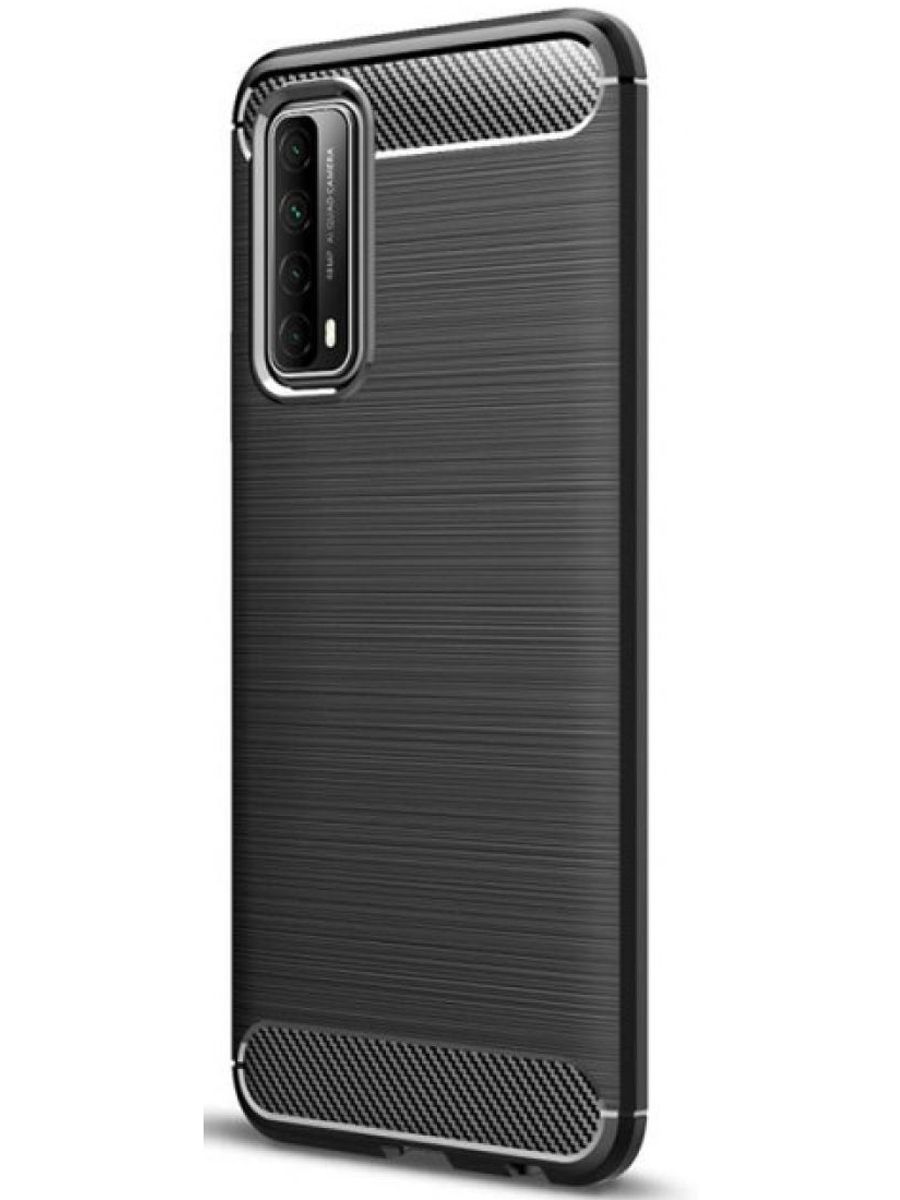 Brodef Carbon Силиконовый чехол для Huawei P Smart 2021 черный
