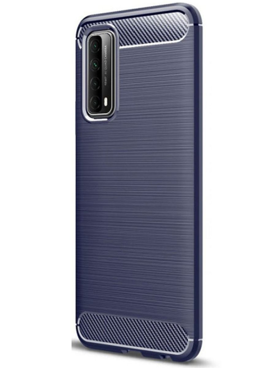 Brodef Carbon Силиконовый чехол для Huawei P Smart 2021 синий