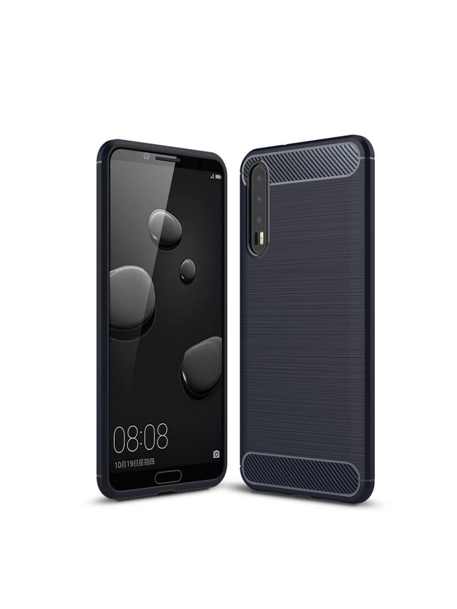 Brodef Carbon Силиконовый чехол для Huawei P20 Pro Черный