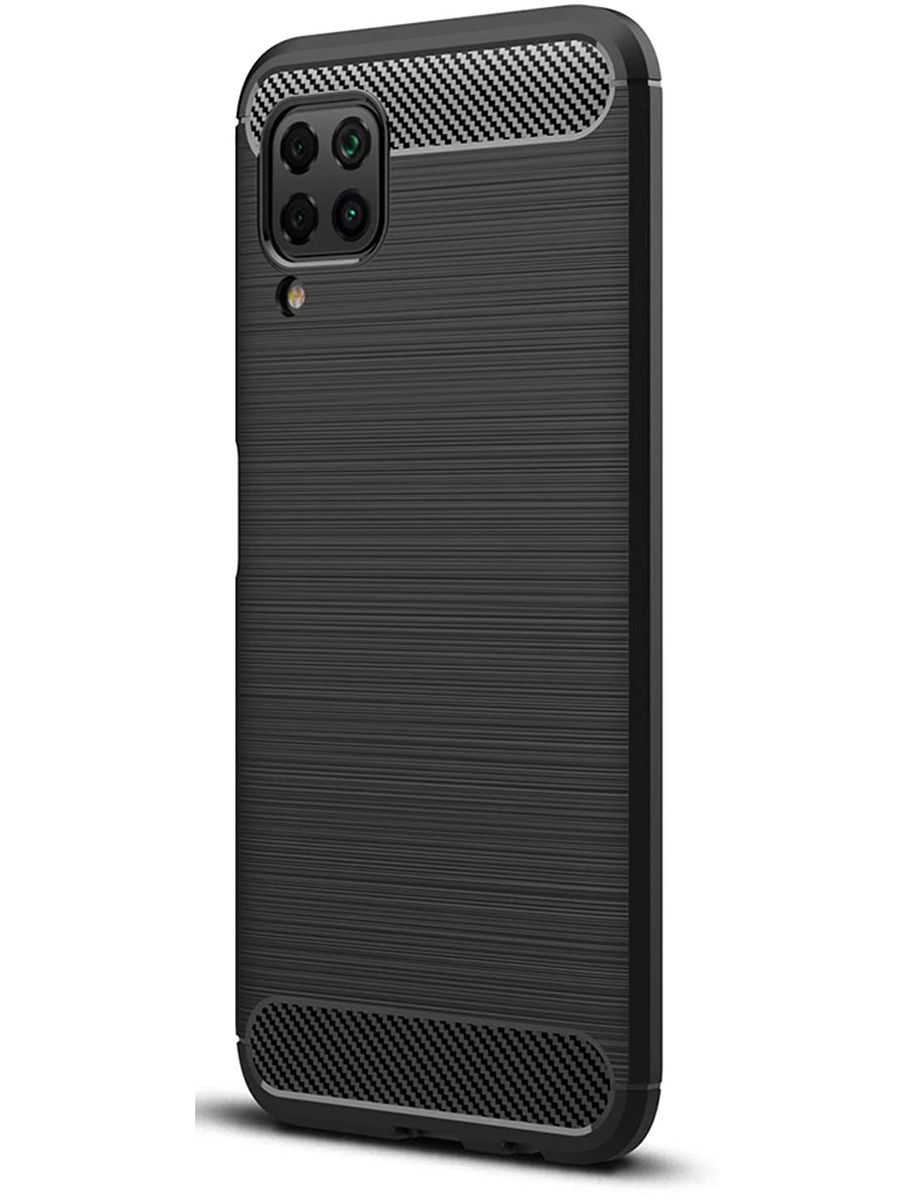 Brodef Carbon Силиконовый чехол для Huawei P40 Lite Черный