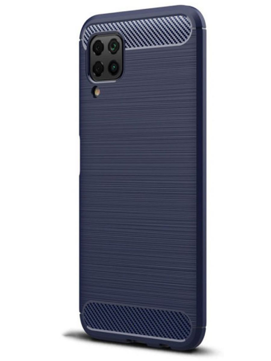 Brodef Carbon Силиконовый чехол для Huawei P40 Lite синий