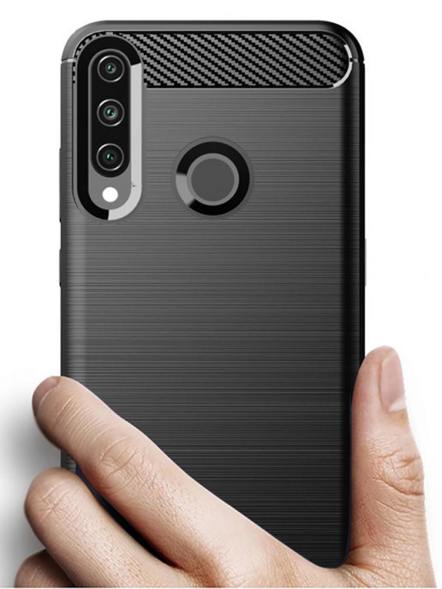 Brodef Carbon Силиконовый чехол для Huawei Y6p черный