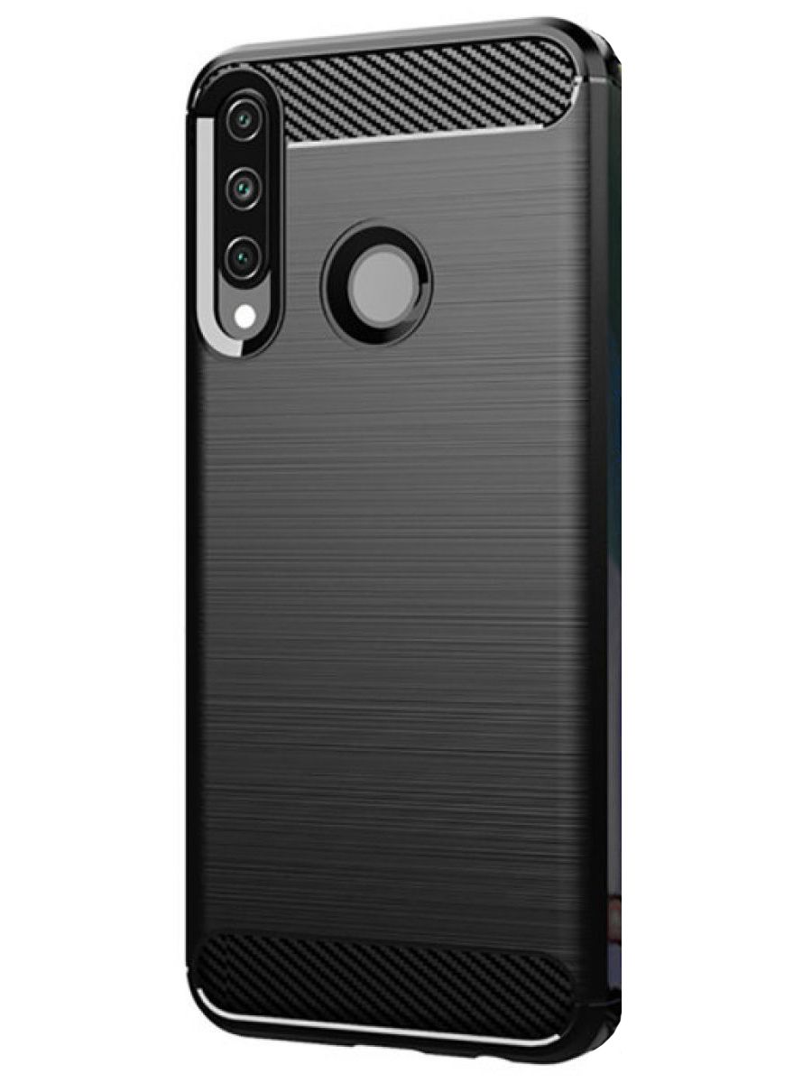 Brodef Carbon Силиконовый чехол для Huawei Y6p черный