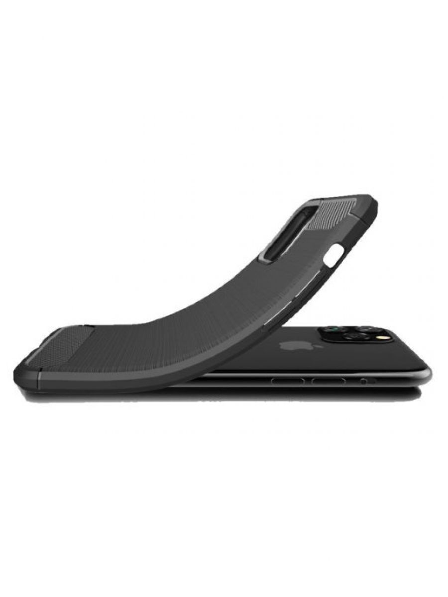 Brodef Carbon Силиконовый чехол для iPhone 11 Pro Max Черный