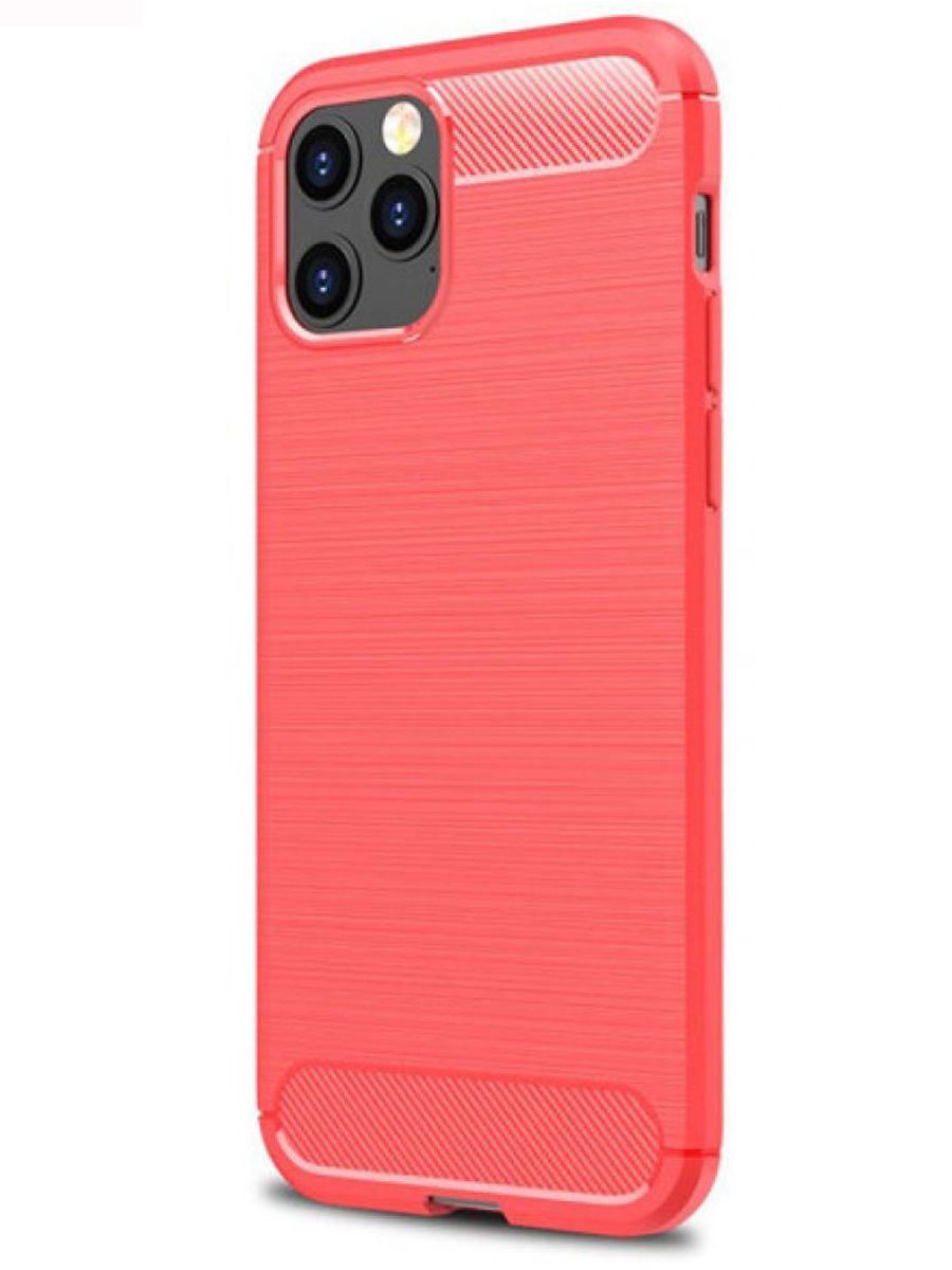 Brodef Carbon Силиконовый чехол для iPhone 12 Pro Max красный