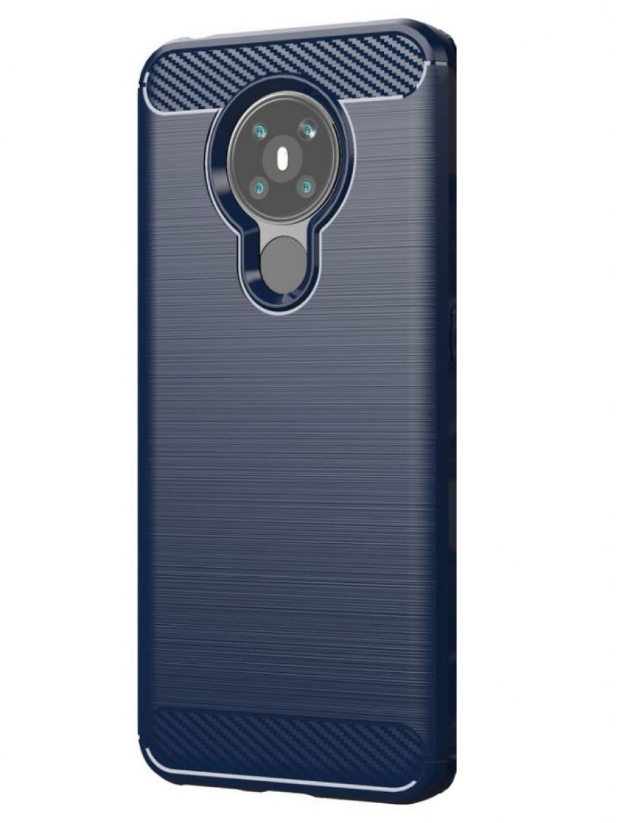Brodef Carbon Силиконовый чехол для Nokia 5.3 Синий