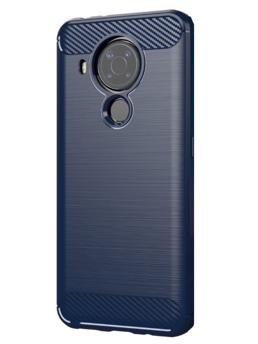 Brodef Carbon Силиконовый чехол для Nokia 5.4 синий