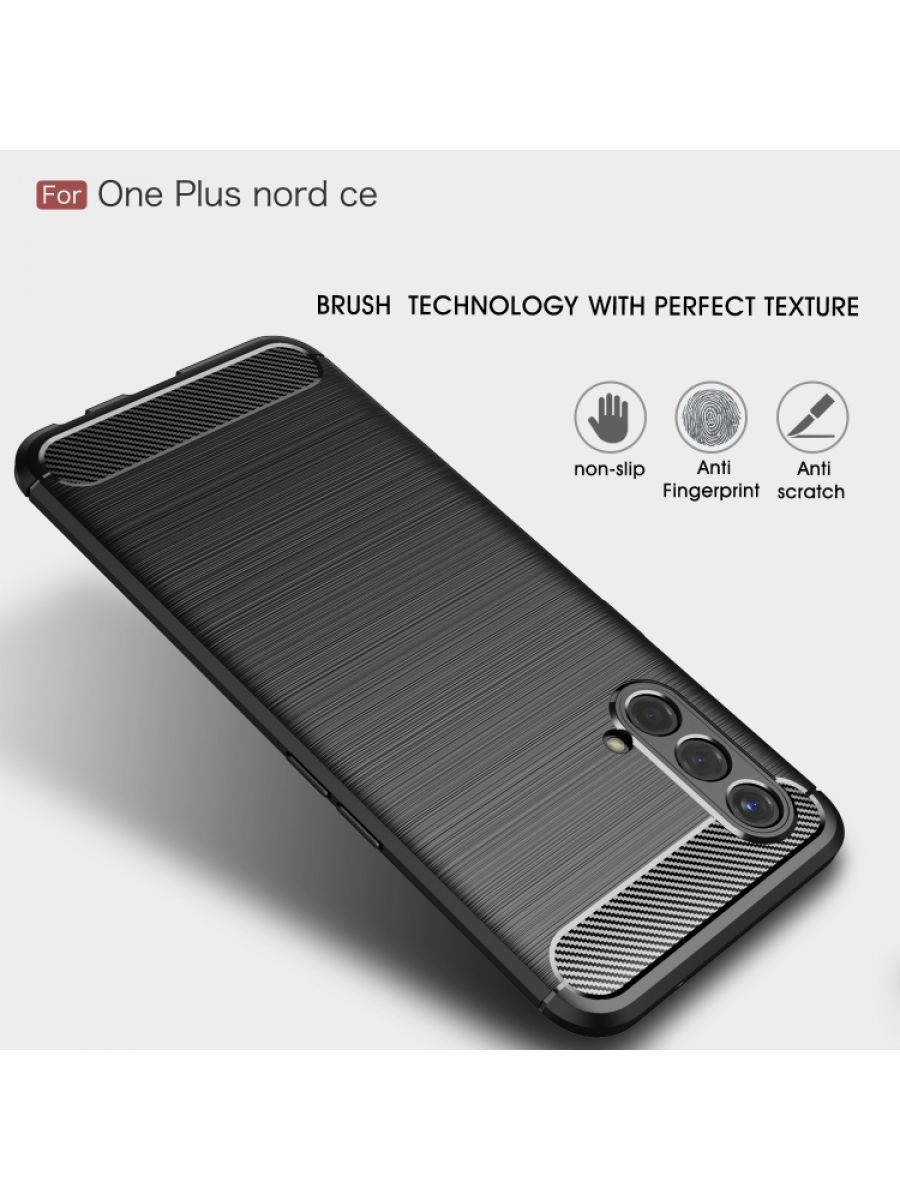 Brodef Carbon Силиконовый чехол для OnePlus Nord CE 5G Черный