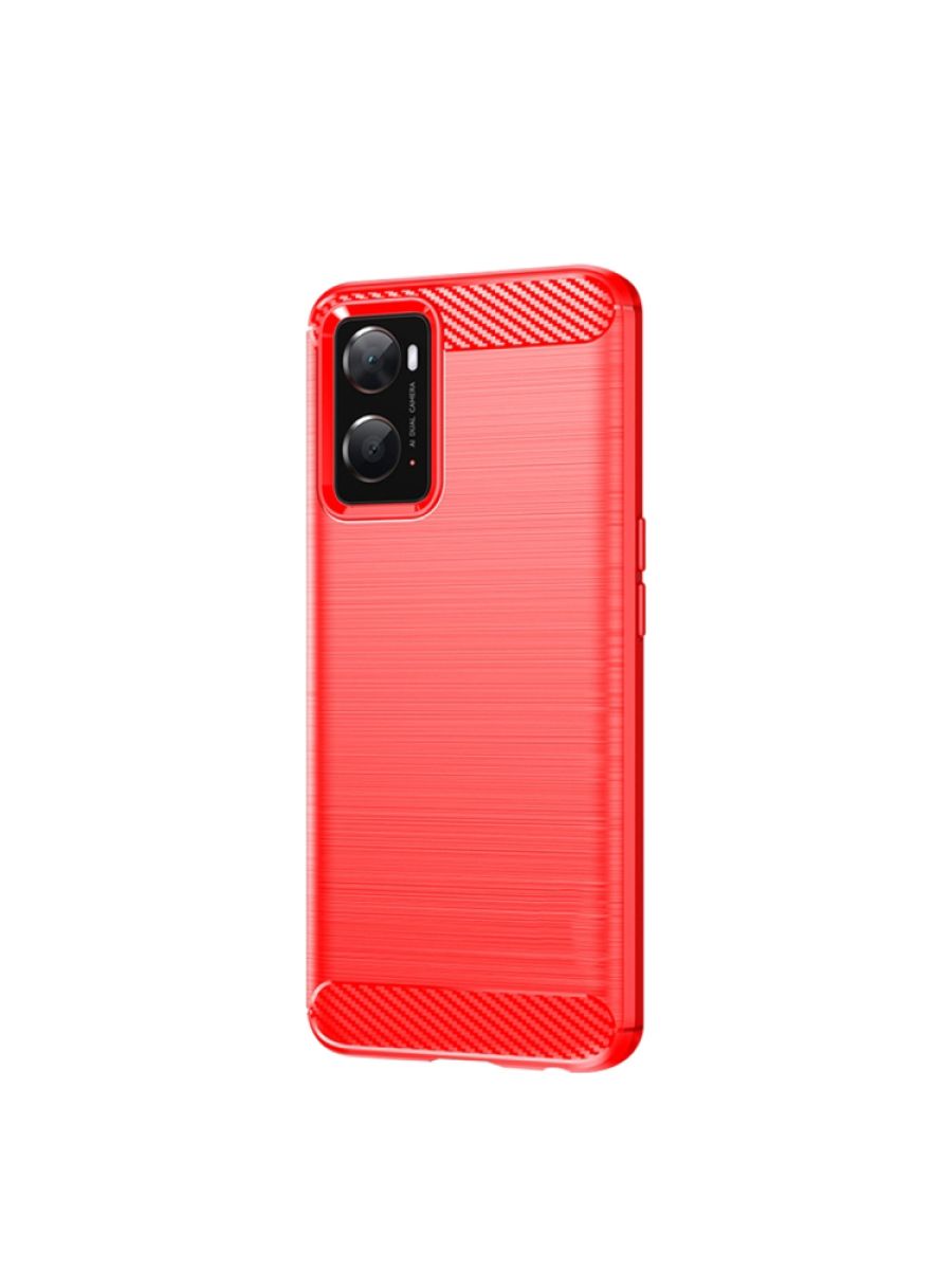 Brodef Carbon Силиконовый чехол для Realme 9i / Oppo A96 Красный