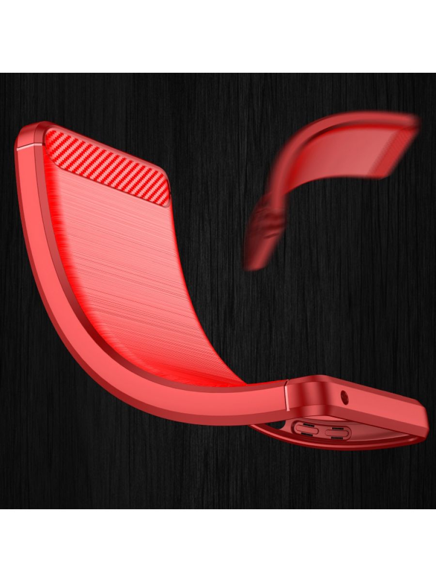 Brodef Carbon Силиконовый чехол для Realme C35 / Реалми С35 Красный