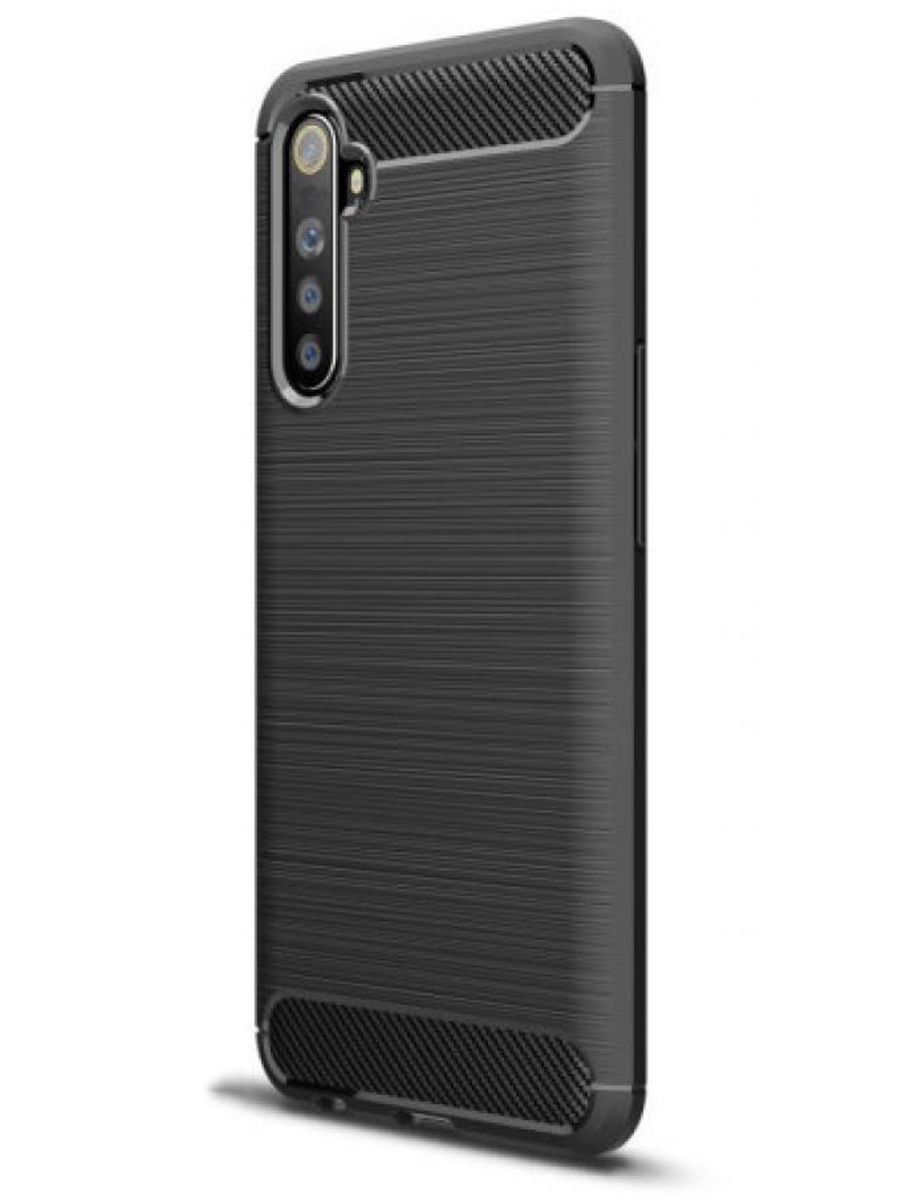 Brodef Carbon Силиконовый чехол для Realme X2 Pro Черный