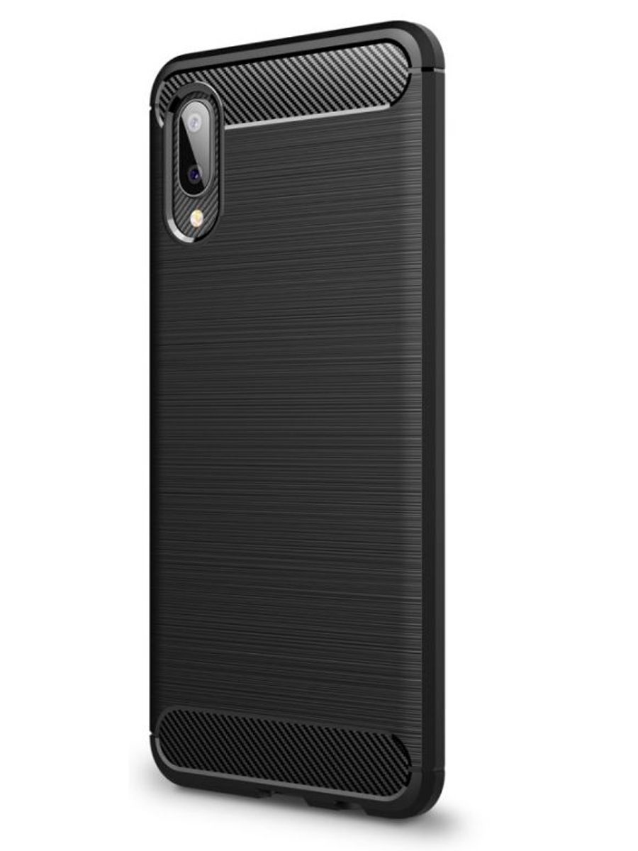 Brodef Carbon Силиконовый чехол для Samsung Galaxy A02 Черный