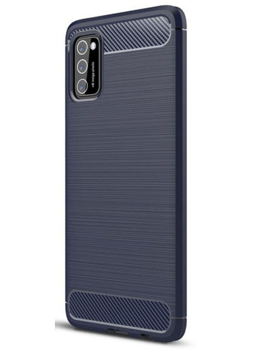 Brodef Carbon Силиконовый чехол для Samsung Galaxy A02s синий