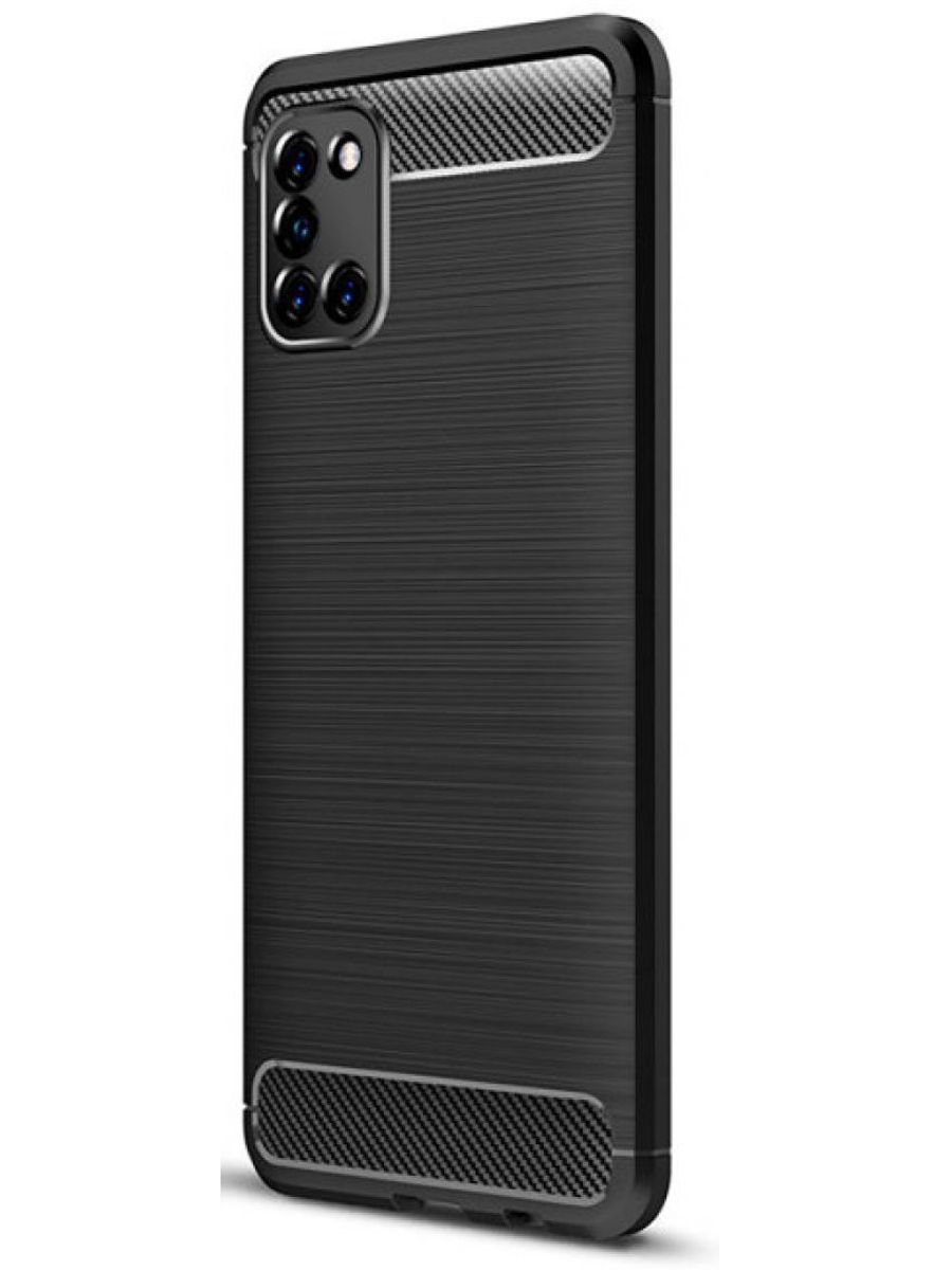 Brodef Carbon Силиконовый чехол для Samsung Galaxy A31 черный