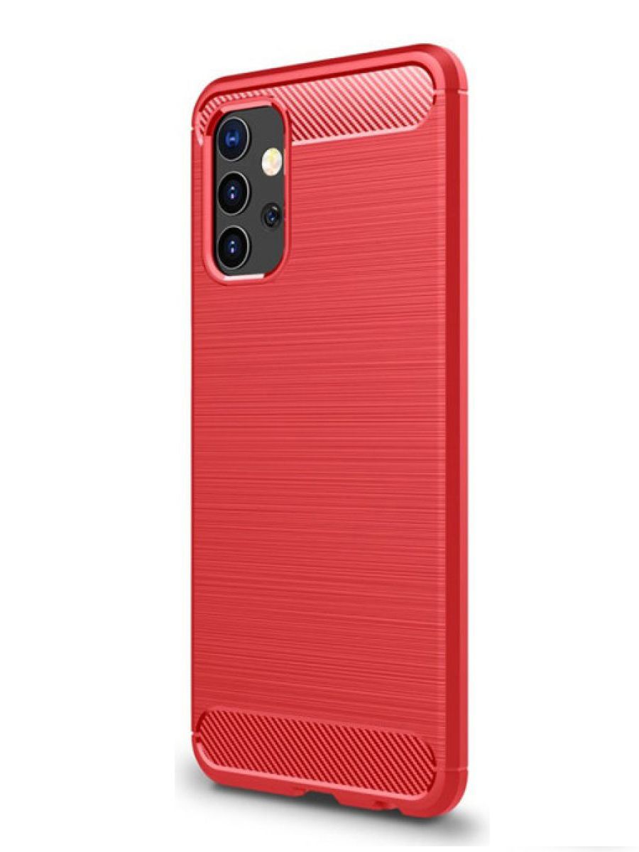 Brodef Carbon Силиконовый чехол для Samsung Galaxy A32 красный