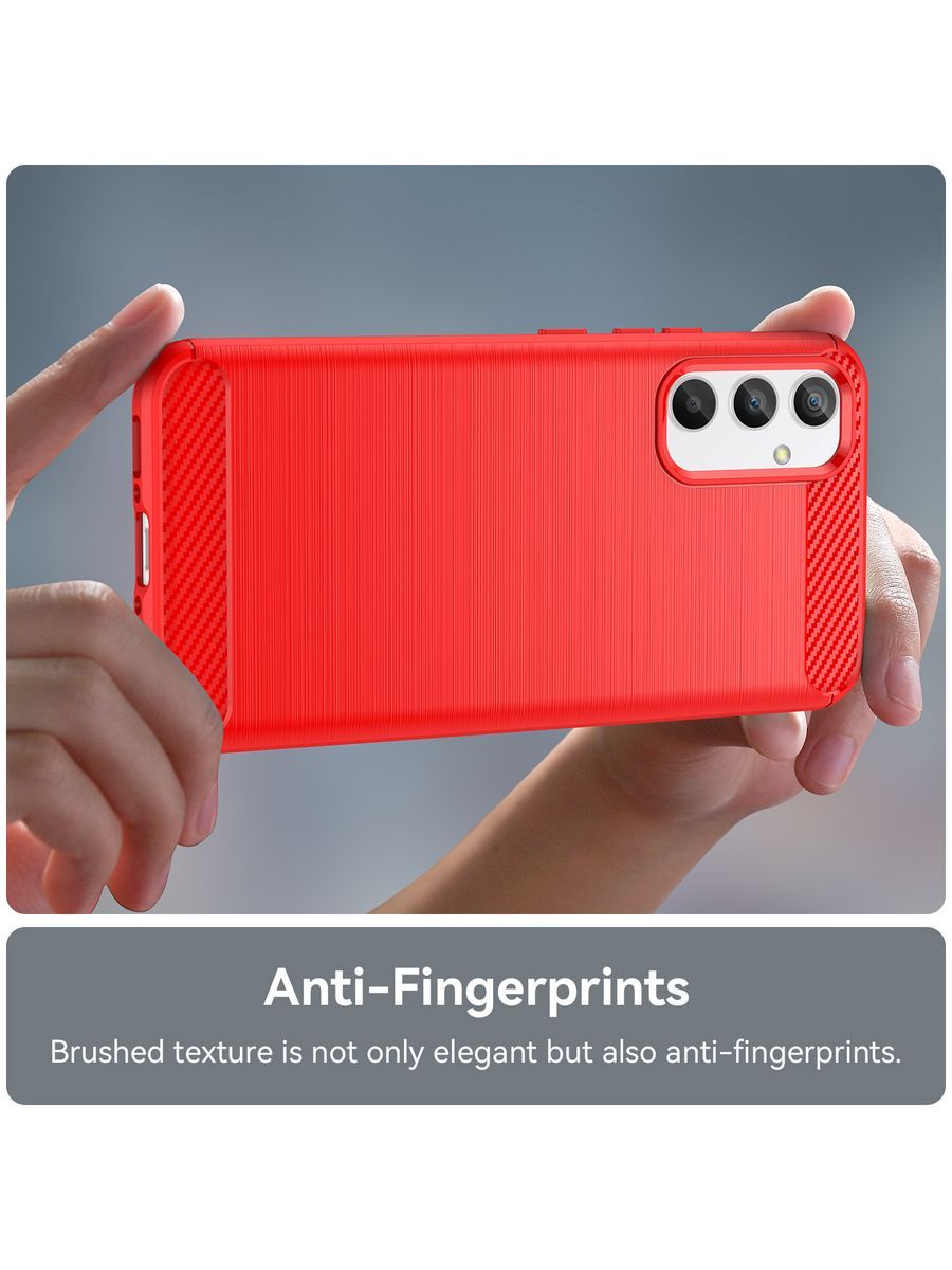 Brodef Carbon Силиконовый чехол для Samsung Galaxy A34 5G Красный