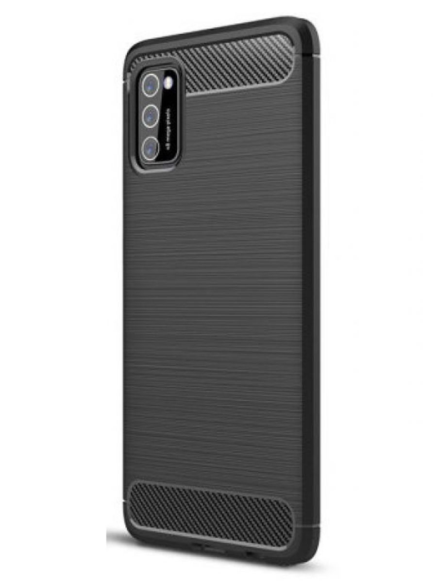 Brodef Carbon Силиконовый чехол для Samsung Galaxy A41 Черный