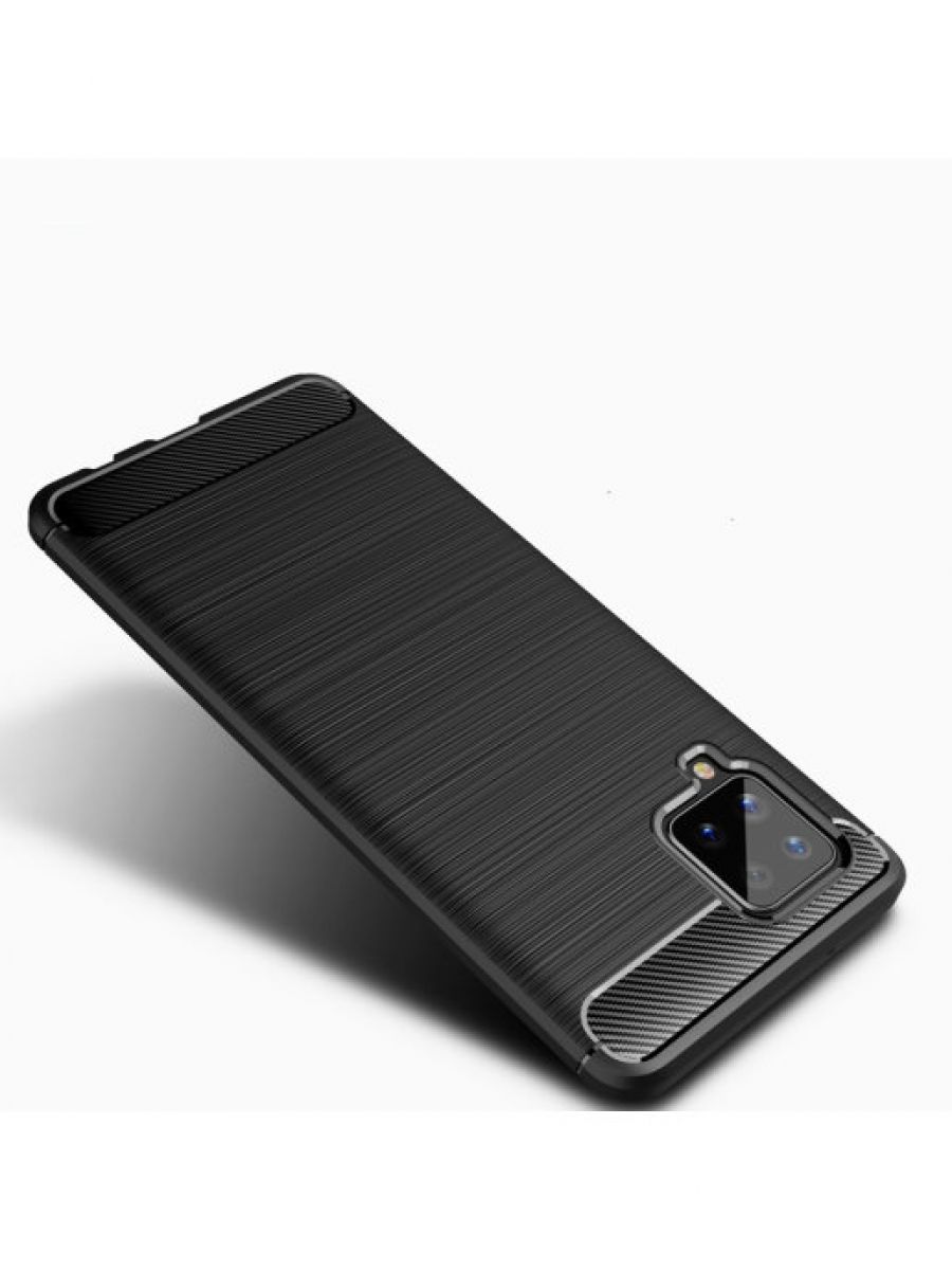 Brodef Carbon Силиконовый чехол для Samsung Galaxy A42 черный