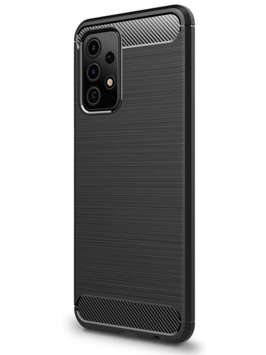 Brodef Carbon Силиконовый чехол для Samsung Galaxy A52 черный