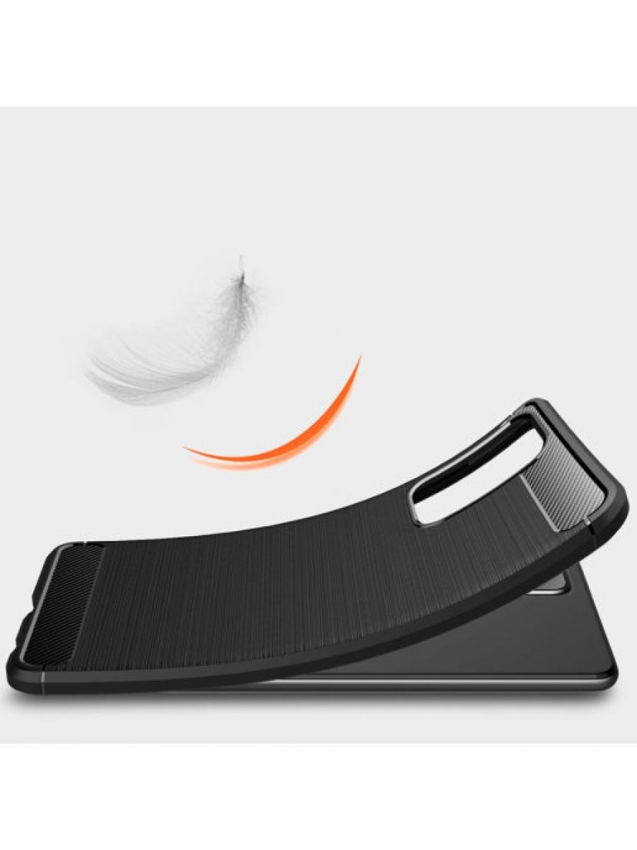 Brodef Carbon Силиконовый чехол для Samsung Galaxy A72 черный