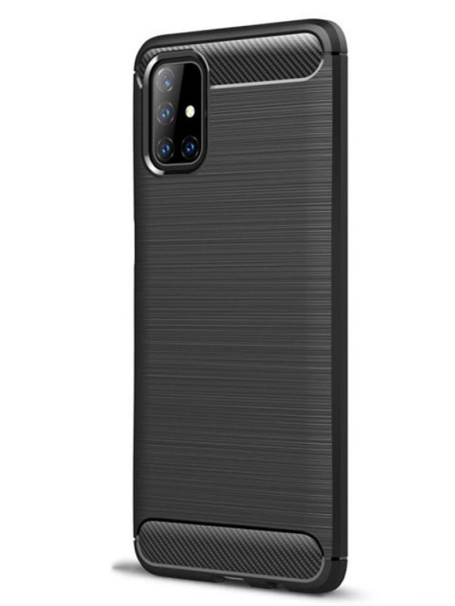 Brodef Carbon Силиконовый чехол для Samsung Galaxy M51 черный