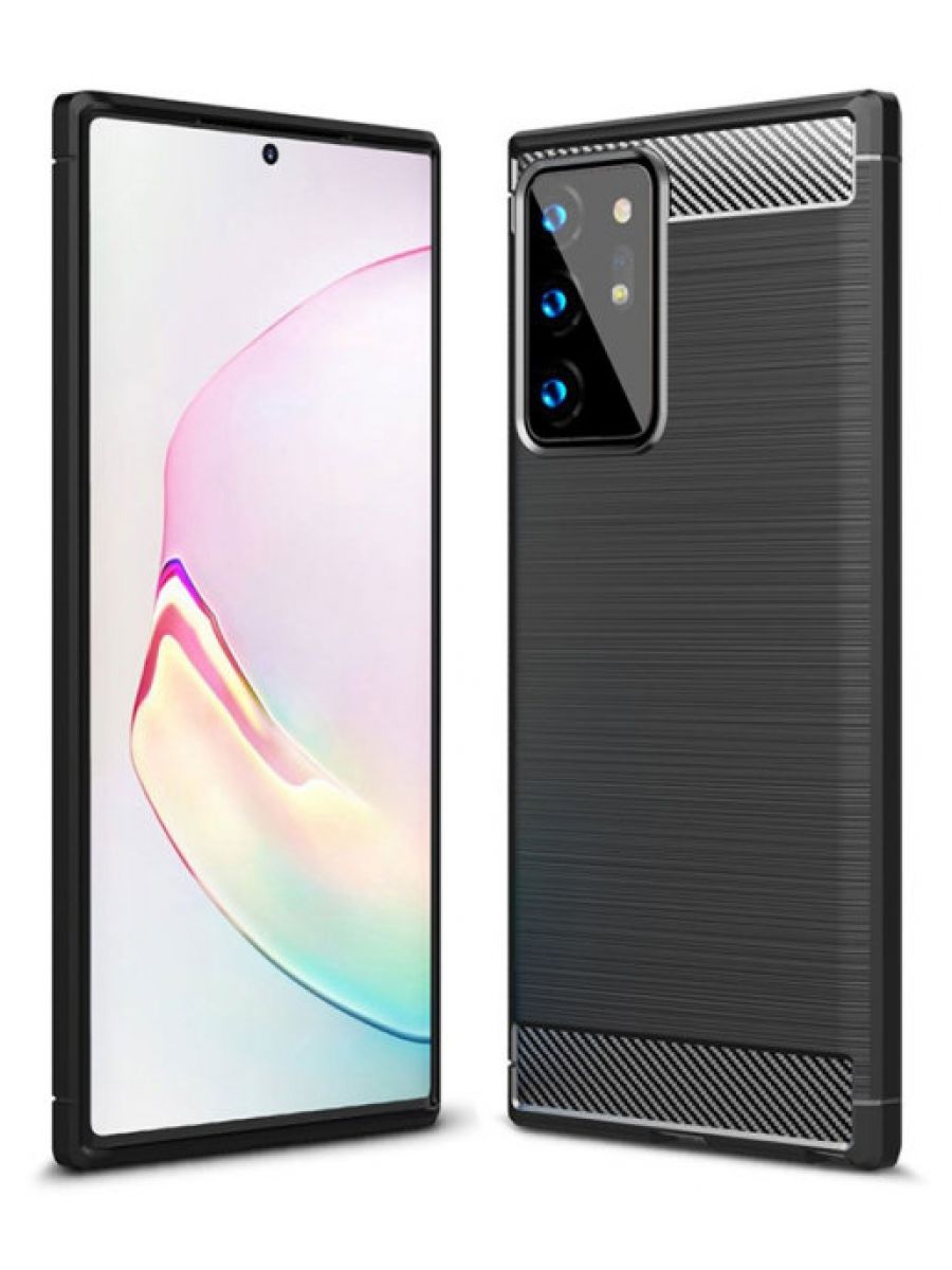 Brodef Carbon Силиконовый чехол для Samsung Galaxy Note 20 Ultra черный