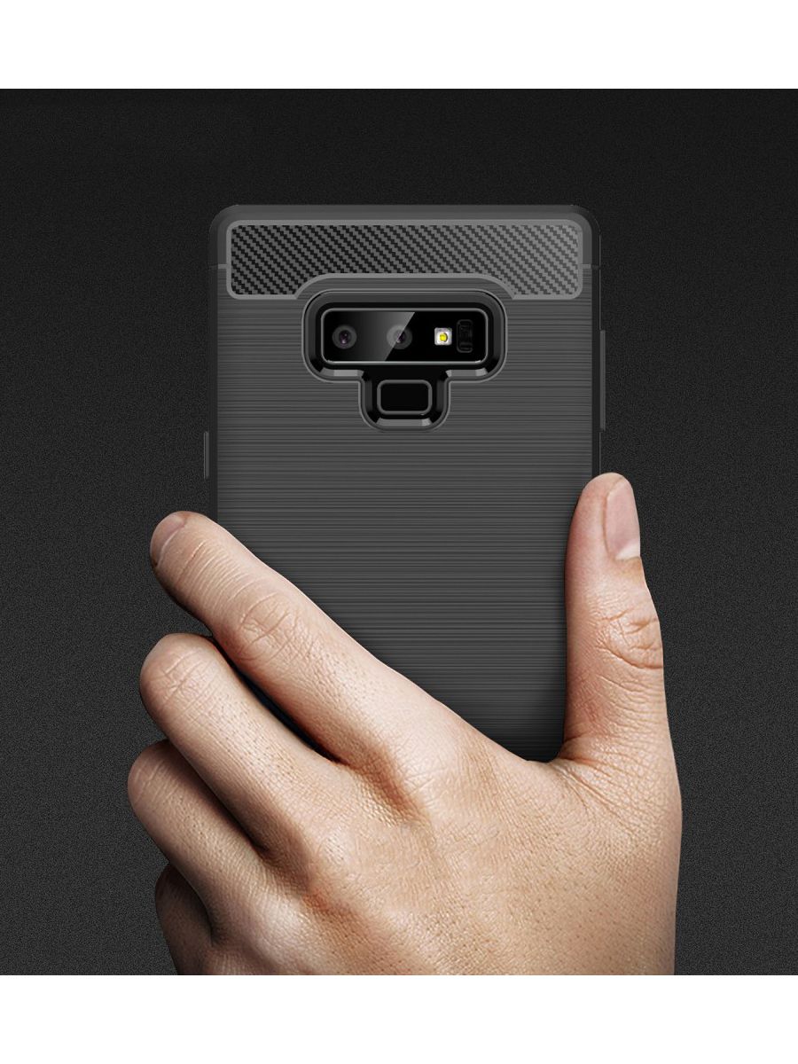 Brodef Carbon Силиконовый чехол для Samsung Galaxy Note 9 Черный