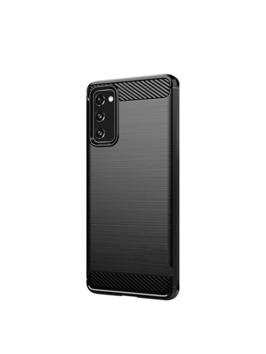 Brodef Carbon Силиконовый чехол для Samsung Galaxy S20 FE черный