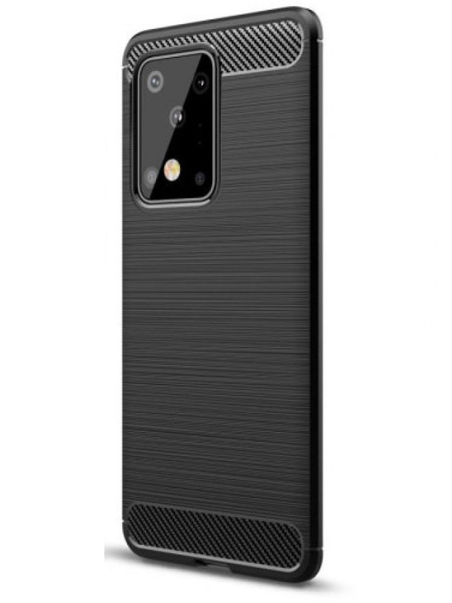 Brodef Carbon Силиконовый чехол для Samsung Galaxy S20 Ultra Черный