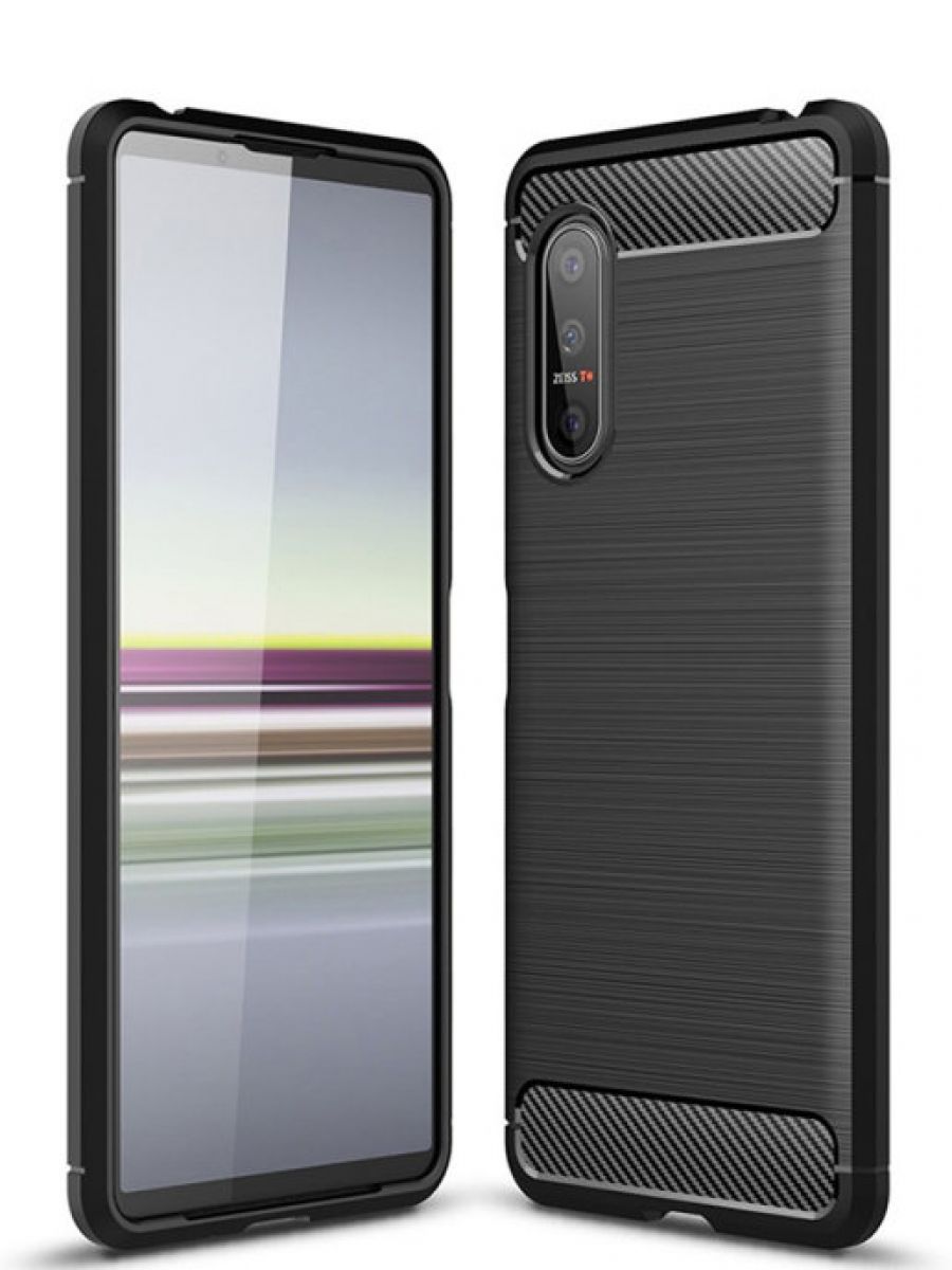 Brodef Carbon Силиконовый чехол для Sony Xperia 5 II черный